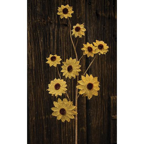 Burlap Daisy Spray Yellow (Pack of 4)