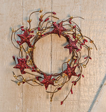 Burgundy & Gold Holiday Stars Pip Ring 4" (Pack of 4)