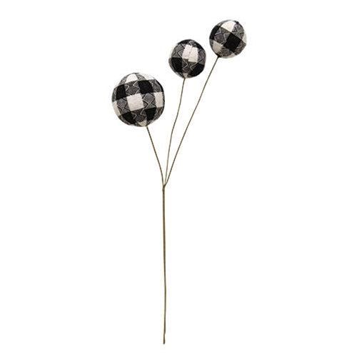Black & White Plaid Ball Pick 14" (Pack of 4)