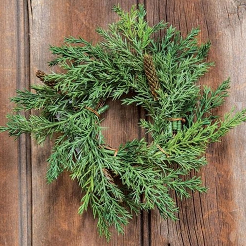 6" Prickly Pine Candle Ring Green (Pack of 4)