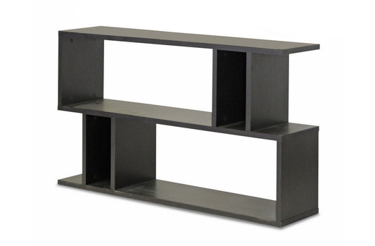 Baxton Studio Goodwin 2-Level Dark Brown Modern Bookshelf