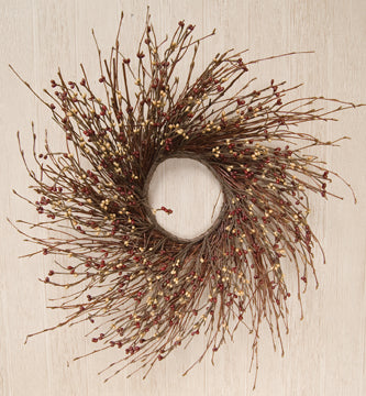 Burgundy & Old Gold Pip Twig Wreath 16"