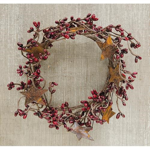 Pip Berry Ring With Stars Burgundy 4" (Pack of 4)