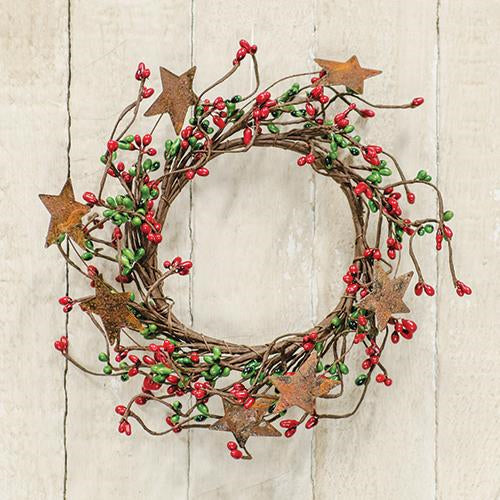 Pip Berry Ring With Stars Red and Green 4" (Pack of 4)