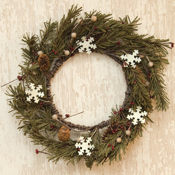 Pine & Snowflakes Wreath - 12" (Pack of 2)