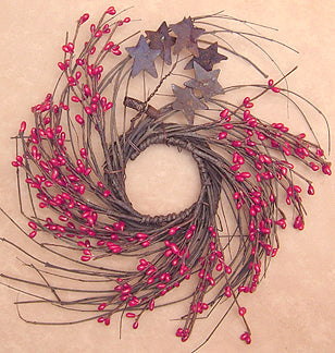 Red Pip & Star Twig Wreath 10" (Pack of 4)
