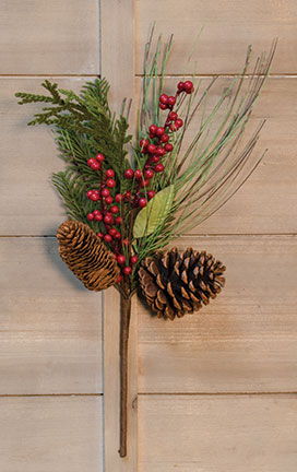 Berry Pinecone Pick 18" (Pack of 4)