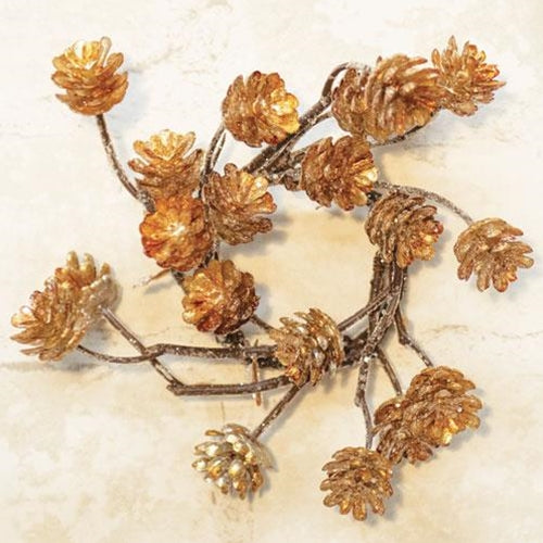 Gleaming Pinecone Ring 1.5" (Pack of 4)