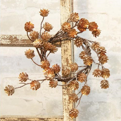 Gleaming Pinecone Candle Ring 3.5" (Pack of 4)