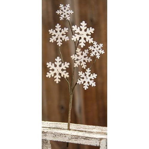 Wooden Snowflake Pick 13" (Pack of 4)