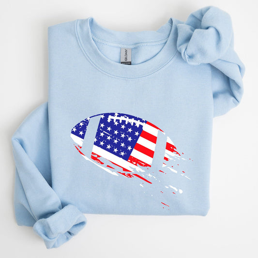 Patriotic American Flag Football Emblem For Fans Of The Game And Proud To Represent Country Sweatshirt