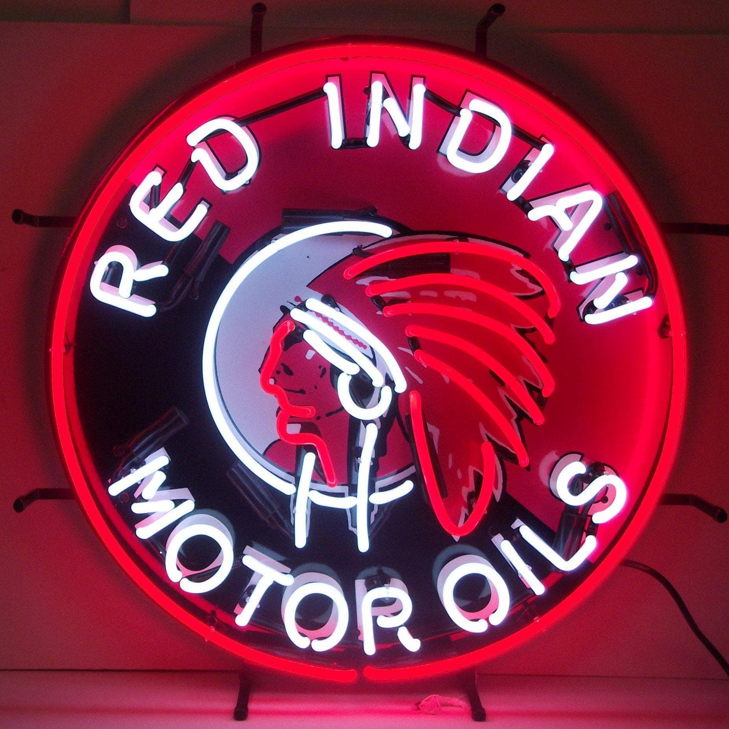 Frontenac Red Indian Motor Oils Neon Sign