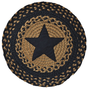 Star Braided Mat Black (Pack of 4)