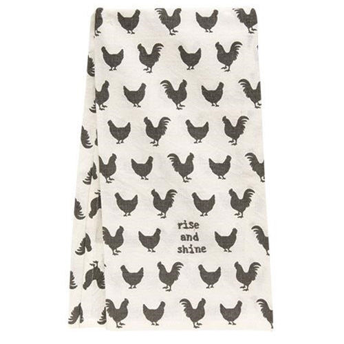 Rise and Shine Chicken Dish Towel (Pack of 4)