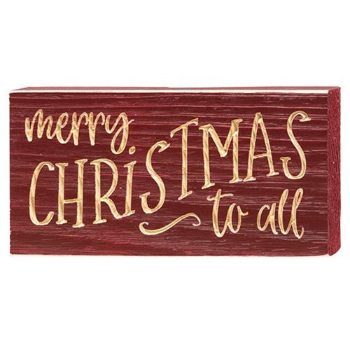 Merry Christmas to All Engraved Block 3.5" x 8" (Pack of 4)