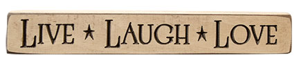 Live Laugh Love Engraved Block 12" (Pack of 4)