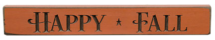 Happy Fall Engraved Block Orange 12" (Pack of 4)