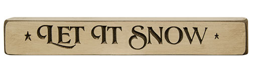 Let it Snow Engraved Block 12" (Pack of 4)