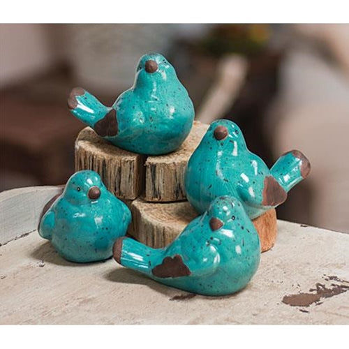 Resin Blue Bird 4 Asstd. (Pack of 4)