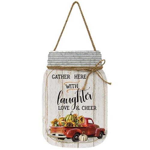 Laughter Mason Jar Hanging Sign 12" x 8" (Pack of 4)