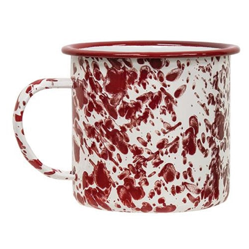 Red Splatter Enamel Soup Mug (Pack of 4)