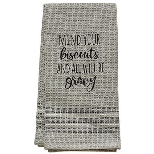Mind Your Biscuits Dish Towel 20x28 (Pack of 4)