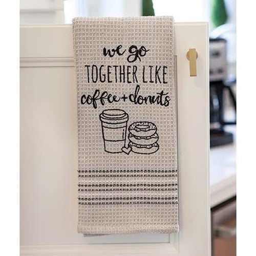 We Go Together Like Coffee & Donuts Dish Towel (Pack of 4)