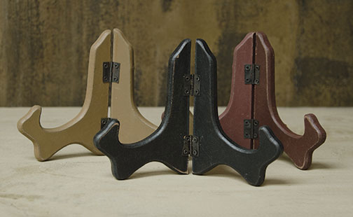 Primitive Colors Wooden Plate Stand 4-1/2" 3 Asstd. (Pack of 4)