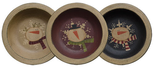 Snowman Snowflake Bowl 3 Asstd. (Pack of 4)