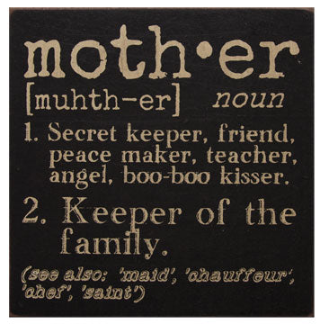 Mother Definition Sign (Pack of 4)