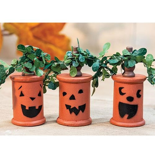 Jack O Lantern Wooden Spool 3 asstd. (Pack of 4)