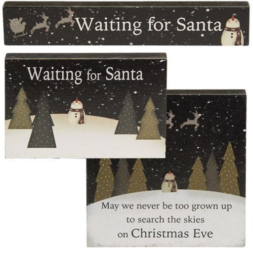 3/Set Waiting For Santa Blocks (Pack of 4)