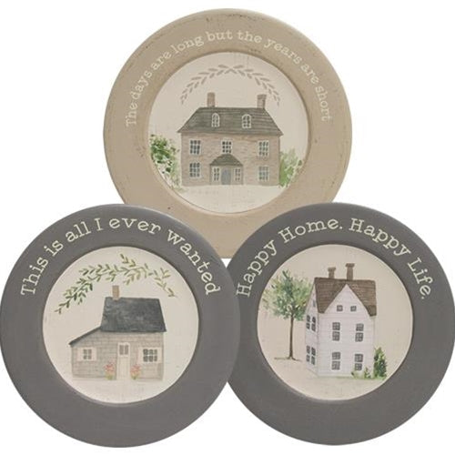 Happy Home Happy Life Plate 3 asstd. (Pack of 4)