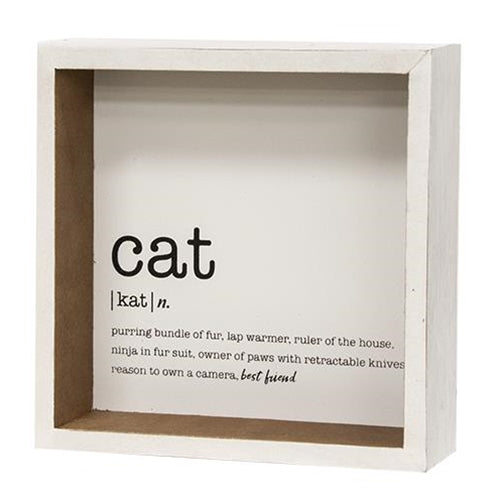 Cat Definition Shadowbox Sign (Pack of 4)