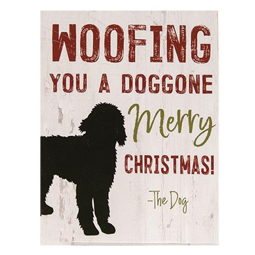 The Dog Christmas Box Sign 3 Asstd. (Pack of 4)