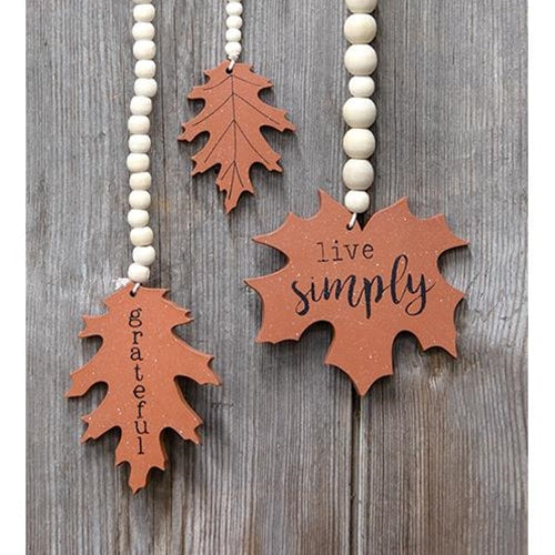 3/Set Beaded Fall Leaves (Pack of 4)