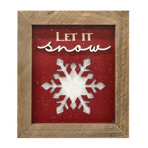 Let it Snow Framed Sign (Pack of 4)