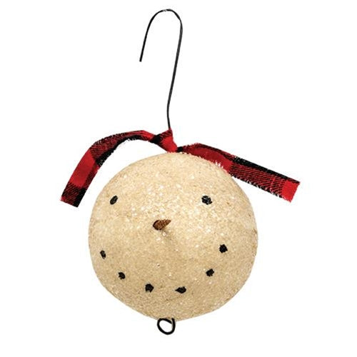 Primitive Large Snowman Head Ornament (Pack of 4)