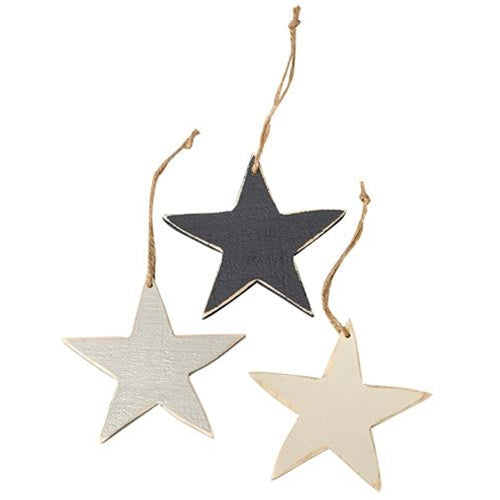 3/Set Medium Wooden Star Ornaments (Pack of 4)