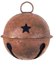 Rusty Jingle Bell w/Star Cutout 80mm (Pack of 4)