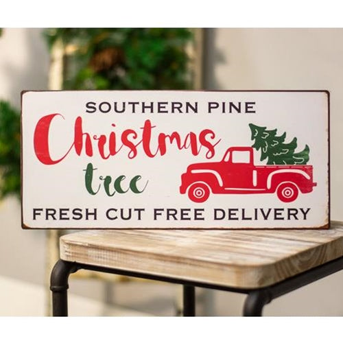 Southern Pine Christmas Tree Metal Sign (Pack of 2)