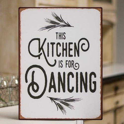 Kitchen is for Dancing Distressed Metal Sign (Pack of 2)