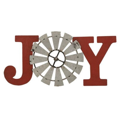 Joy Windmill Metal Plaque (Pack of 4)