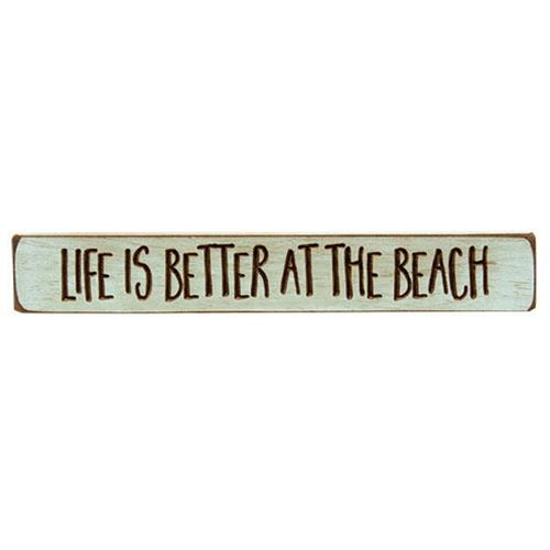 Life is Better at the Beach Engraved Block 12" (Pack of 4)