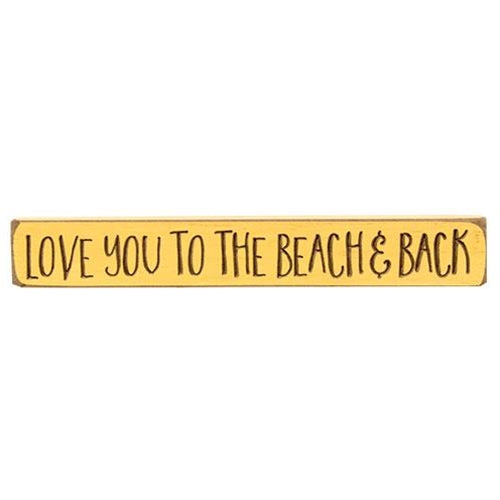 Love You to the Beach and Back Engraved Block 12" (Pack of 4)