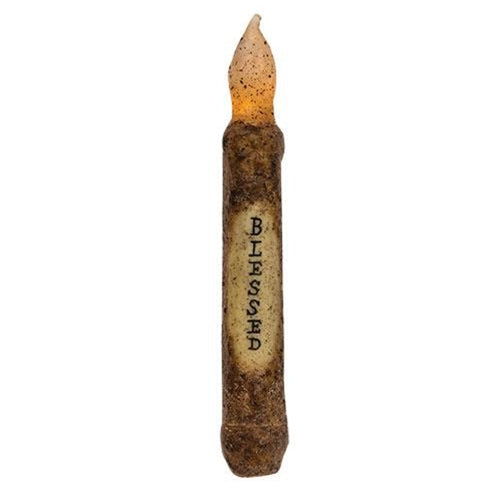 Burnt Mustard Blessed Timer Taper (Pack of 4)