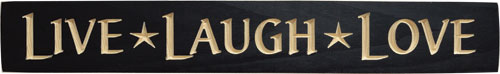 Live Laugh Love Engraved Sign - Black (Pack of 4)