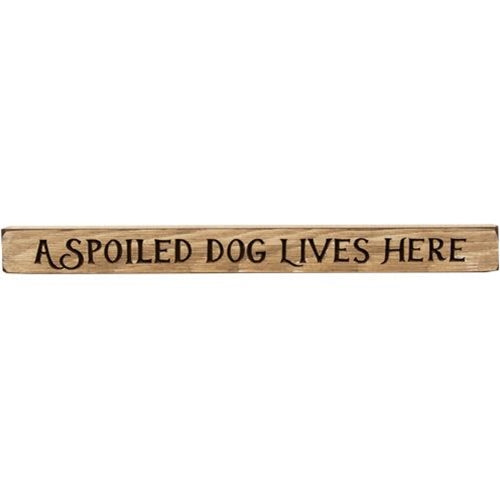 A Spoiled Dog Lives Here Engraved Block 18" (Pack of 4)