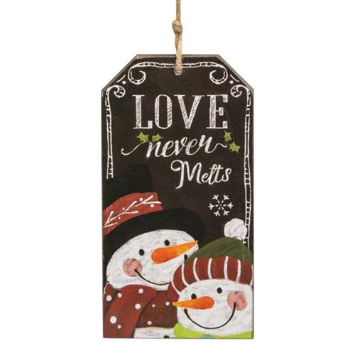 Love Never Melts Chalkboard Ornament (Pack of 4)