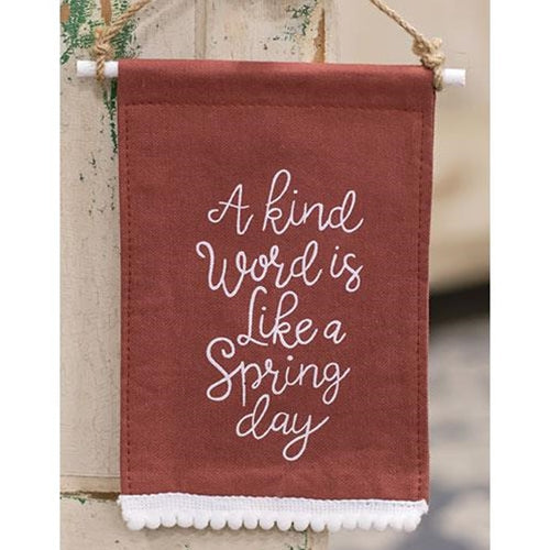 A Kind Word Mini Fabric Wall Hanging (Pack of 4)